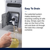 DeLonghi Livenza Deep Fryer, Silver - 1-Gallon Oil Capacity - EasyClean System - Adjustable Thermostat - Cool Touch Handles - Dishwasher Safe De'Longhi