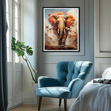 XTXGERL Elephant Paint by Numbers Kit for Adults Beginner, DIY Elephant Paint by Numbers for Adults, Easy Canvas Without Frame Home Wall Decor 16x20 in XTXGERL