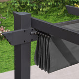 PURPLE LEAF Pergola Shade Cover for 10' X 13' Deck Porch Outside Outdoor Retractable Durable Fabric Canopy Replacement Top Only Gray PURPLE LEAF