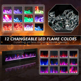 MFSTUDIO 72 inches Electric Fireplace with Remote Control & Touch Screen, Recessed and Wall Mounted Fireplace Heater, Linear Fireplace with 12 Colors Adjustable Flame Color, Timer, 750w/1500w MFSTUDIO