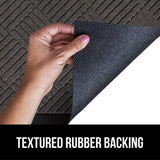Gorilla Grip 100% Waterproof All-Season WeatherMax Doormat, Durable Natural Rubber, Stain and Fade Resistant, Low Profile, Indoor Outdoor Door Mats, Easy Clean Patio Entrance Mat, 17x29, Gray Diamond Gorilla Grip