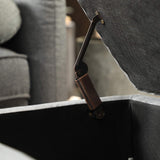 SONGMICS Storage Ottoman, Storage Bench, Tufted Entryway Bedroom Bench, 17.7 x 46.5 x 17.7 Inches, Hinges Easy Lid Operation, Wooden Legs, Linen-Look Cover, Loads 330 lb, Light Gray ULOM070G02 SONGMICS