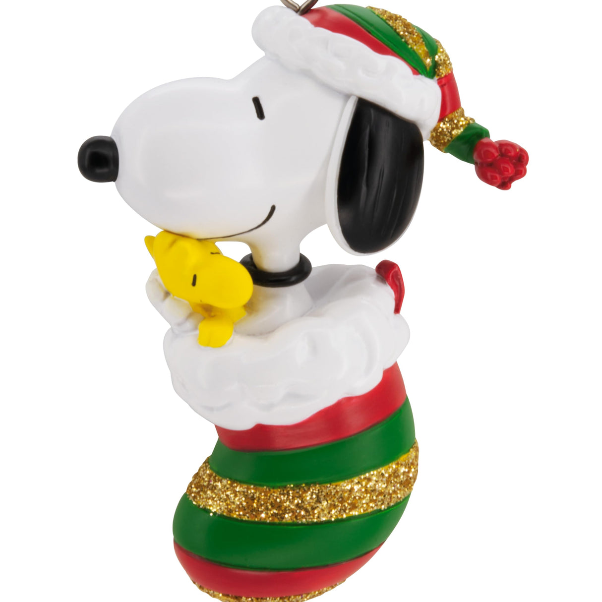 Hallmark Peanuts Snoopy and Woodstock in Stocking Christmas Ornament, Gifts for Peanuts Fans Hallmark