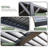 MELLCOM Louvered Pergola 10x10, Outdoor Shade Structure with 6" Aluminum Posts, Modern Aluminum Pergola with Adjustable Roof, Hardtop Gazebo Carport for Patio MELLCOM