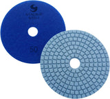 QuickT SPW702A Concrete Countertop Wet Polisher Variable Speed Grinder Sander Granite Stone Polisher Polishing Fabrication Tools Kit - 4" Diamond Polishing Pads for Concrete Granite Marble Tile Polish QuickZ