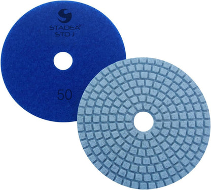 QuickT SPW702A Concrete Countertop Wet Polisher Variable Speed Grinder Sander Granite Stone Polisher Polishing Fabrication Tools Kit - 4" Diamond Polishing Pads for Concrete Granite Marble Ti - WoodArtSupply