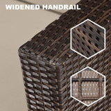 FDW Patio Furniture Sets 4 Piece Rattan Chair Patio Sofas Wicker Sectional Sofa Outdoor Conversation (Brown and Tan) FDW