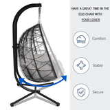 Double Hammock Egg Chair 2 Person Egg Chair Indoor Outdoor Swing with Stand Patio Wicker Hanging Chair Widened and Enlarged for Balcony Bedroom Porch Adults Kids VERASCOT