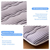 jzbearapt Japanese Floor Mattress, Futon Mattress Foldable, 100% High-Density Premium Foam, Thicken Tatami Mat Portable Dormitory Sleeping Pad, Twin Size 80" X 39", Grey Stripes jzbearapt