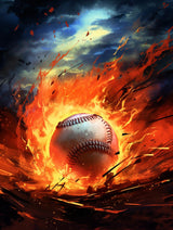 Generic Softball Baseball Girl in Fire 5D Diamond Art Painting for Adults Full Drill Paint by Round Diamond Number Kits for Beginners Easy Gems Cross Stitch for Wall Decor 11.8x15.8inch(3) Generic