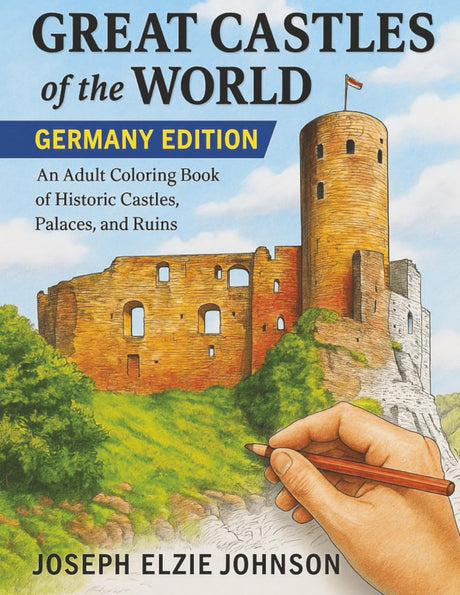 Great Castles of the World: Germany Edition: An Adult Coloring Book of Historic Castles, Palaces, and Ruins Majosta