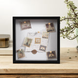 Califortree 8x8 Shadow Box Frame with Soft Linen Back - Push Pins Included, Memory Box Display Case for Flower, Tickets and 3D Items, Black Califortree