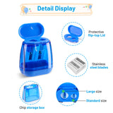 NeaLia Colored Pencil Sharpeners Manual, Hand Held Small Compact Pencil Sharpener for Kids with Lid Dual Hole, (8-11mm) No.2/Makeup Pencils Classroom Adults Artist Students School Home Office -4PCS NeaLia