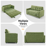 VINGLI Sofa Bed Full Size Pull Out Couch Bed Olive Green Futon Couch 64" W 84" L Loveseat Sleeper Floor Couches for Living Room Convertible Loveseat Sofa Foldable Sofa Bed VINGLI