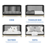 Delta Children Jade 4-in-1 Convertible Crib - Greenguard Gold Certified, Ebony/Bronze Delta Children