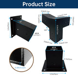 Pergola Bracket Kit 4x4, Including 2 Wall Bases, 2 105 ° 3-Way and 2 Bases, Wall Mounted 15° Pitched Roof Mounting Kit for Shading Facilities Attached to Walls or Eaves MEWSDEN