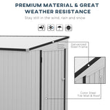 Outsunny 4' x 7.7' Metal Outdoor Storage Shed, Lean to Storage Shed, Garden Tool Storage House with Lockable Door and 2 Air Vents for Backyard, Patio, Lawn, White Outsunny