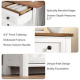 YITAHOME Farmhouse 5 Drawer Dresser for Bedroom with Power Outlets, Modern Tall Nightstand with Deep Drawers, Wood White Closet Dresser for Living Room, Entryway, Hallway YITAHOME