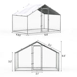 Chicken Coop Large Metal Chicken Run for Yard Chicken Pen/Cage Outdoor Walk-in Chicken House Heavy Duty Poultry Cage with Waterproof and Anti-UV Cover for Farm Use WoodArtSupply
