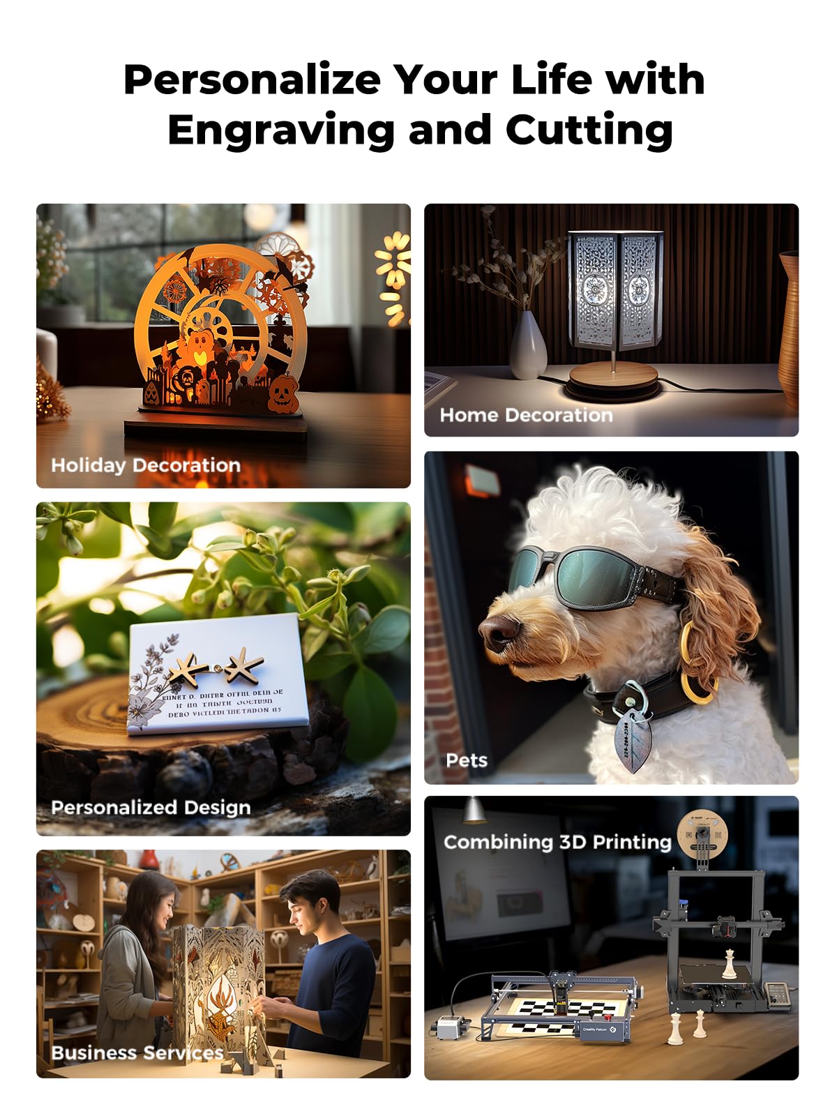 Creality Falcon Pro Laser Engraver 10W 3-in-1 Rotary Roller Kit for Glass Tumbler Ring, 72W Efficient Laser Engraving Machine, 10W Laser Cutter, CNC Machine for Wood, Metal,Paper, Acrylic, Leather Creality