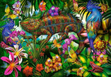CASTORLAND 1500 Piece Jigsaw Puzzles, Color Competition, Chameleon, Animal Puzzles, Colorful Flowers, Adult Puzzle, Castorland C-152162-2 Castorland