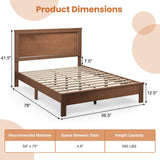 Giantex Mid Century Wood Platform Bed Frame with Headboard and Storage Solutions Giantex