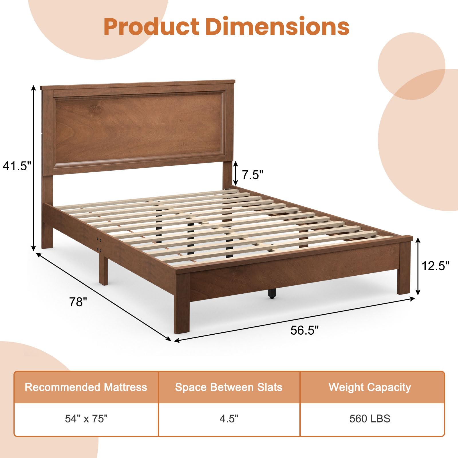 Giantex Mid Century Wood Platform Bed Frame with Headboard and Storage Solutions - WoodArtSupply