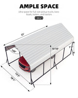 Garveelife 13'x21'x11' Oversized Metal Carport, Steel Heavy Duty Carport for All-Weather, Permanent Shelter for Bass Boats, Pickup Trucks, and Tractors, N.W. 660 Lbs GarveeLife