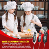 Copkim 6 Pcs Instant Read Meat Thermometer with Long Probe 9.65 Inch Kitchen Cooking Food Candy Waterproof Digital Thermometer for BBQ Water Milk Yogurt Liquid Cooking(Black, White, Red) Copkim