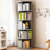 LINLIUA 360° Rotating Bookshelf for Kids & Adults - 4/5 Tier Floor Standing Storage Rack in Grey LINLIUA