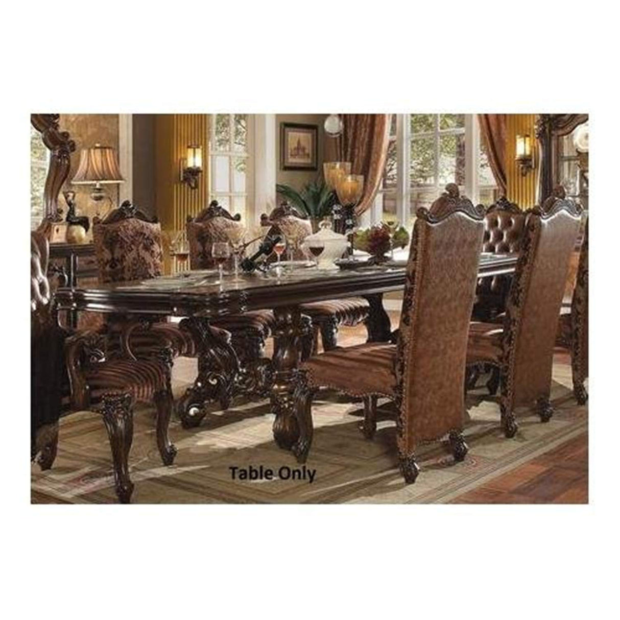 Acme Versailles Dining Table with 2 Extension Leaves in Cherry Oak ACME Furniture