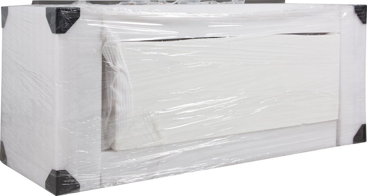 60" Floating Bathroom Vanity with Sink, Modern Wall-Mounted Bathroom Storage Vanity Cabinet with Double Resin Top Basin and Two Soft Close Drawers, Glossy White Wekuku