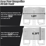 Gardenature 12FT Trampoline Tent for Kids(Tent Only),Fit for 8 Straight Poles Round Trampoline,Trampolien Shade Cover with LED Light,Outdoor Trampolien Accessories Canopy,Anti-Tear,Camping,Gray Gardenature