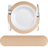 Round Burlap Placemats Set of 30 Boho Braided Table Mats Rustic Farmhouse Woven Placemat Brown Circle Heat Resistant Jute Placemats for Wedding Party Kitchen Dining Table Decor - 12 Inch MAKCNMYM