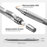 Nicpro 22PCS Metal Mechanical Pencil Set in Case, Art Drafting Pencil 0.5, 0.7, 0.9 mm & 2 PCS 2mm Mechanical Drawing Pencils with 396PCS Leads (4B 2B HB 2H Colored) for Drawing Writing Sketching Nicpro