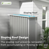 Patiowell 3 x 3 FT Outdoor Storage Shed,Small Garden Tool Storage Shed with Sloping Roof and Single Lockable Door, Outdoor Shed for Backyard Garden Patio Lawn, Grey Patiowell