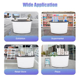 51" Portable Trade Show Counter Curved Pop Up Table Podium Salon Display Booth Corrugated Sidewalls Reception Desk Speech Stand for Checkout Exhibition Promotion Retail PalaUha