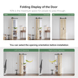 ROYMELO Preassembled Bifold Barn Door 30 x 84 Inch (Double 15 x 84 Inch), Louver Sliding Closet Wood Bi-Folding Barn Doors with 34 Inch Top Mount Hardware Track Kit, Save Space ROYMELO