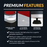 Hathaway Mirage 7.5 Ft Heavy Duty Pool Table – Includes Cue Sticks, Billiard Balls, Brush – Perfect for Professional and Family Billiards Games Room – Red Felt with Wood Finish Hathaway