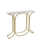 Silverwood Suzanne Slim Faux Marble Console Table, 8" L x 36" W x 30. 7" H, Gold Silverwood