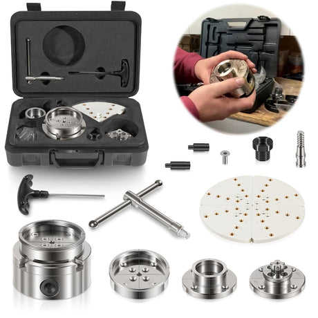 4-Inch Self-Centering Wood Lathe Chuck for Nova, 1" x 8 TPI Thread with 3/4" x 16 TPI Adapter, 4-Jaw Wood Turning Chuck Set Bzcovac