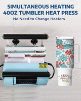 OFFNOVA 2 in 1 Dual 40 OZ Tumbler Heat Press Machine Double Station Combo Mug Heat Press Machine for 30oz 40oz Tumbler Top and Tapered Bottom Full Wrap Sublimation Printing OFFNOVA