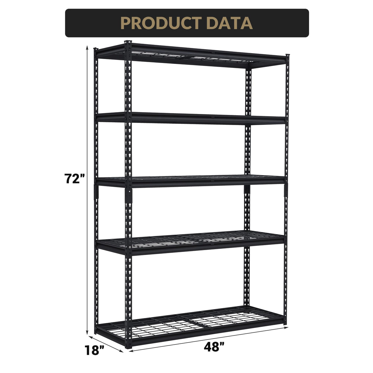 GarveeTech Heavy Duty Garage Shelving Unit, 48 in L x 18 in W x 72 in H Adjustable Storage Shelves, 2500 LBS Load Capacity, Durable Metal Shelves for Garage Organization, Basement, Workshop GarveeTech
