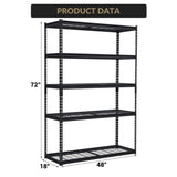 GarveeTech Heavy Duty Garage Shelving Unit, 48 in L x 18 in W x 72 in H Adjustable Storage Shelves, 2500 LBS Load Capacity, Durable Metal Shelves for Garage Organization, Basement, Workshop GarveeTech