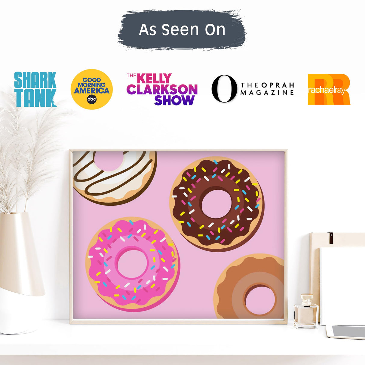 Pink Picasso Kits Paint by Number for Kids | DIY 8x10 Beginner Color by Numbers Canvas Painting Art Kits | Delicious Doughnuts Pink Picasso