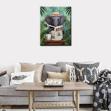 Funny Bathroom Paint By Bumbers for Adults Elephant Read Newspaper DIY Paint by Numbers Acrylic Paint Canvas Kitchen Decor Green Leaves Painting Kits Elephant on Toilet Art 20x16 Inch （Without Frame ） Tucocoo