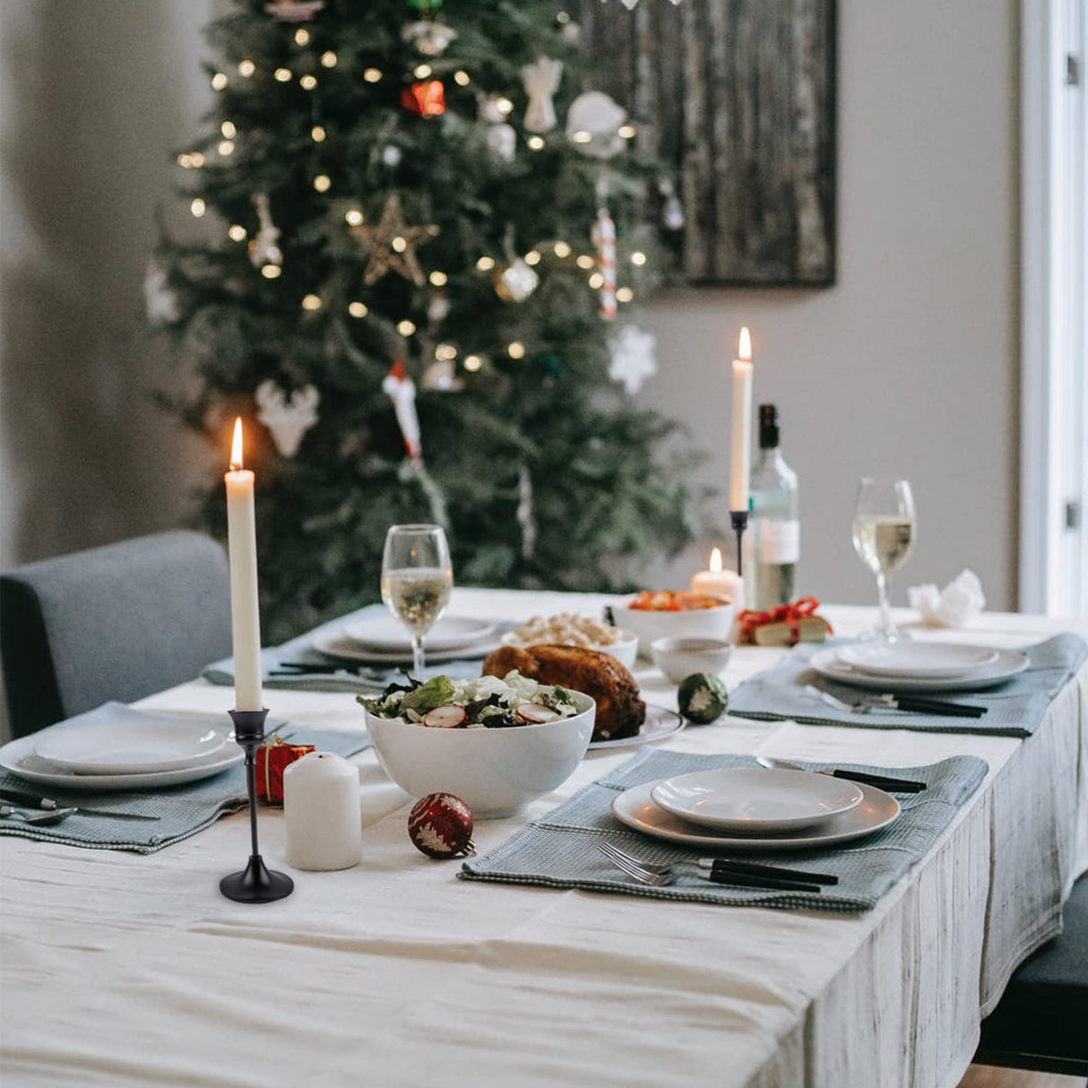 Candlestick Holders,Taper Candle Holder for Candlesticks Black Candelabra Candle Holders Vintage Candle Stick Candle Holder for Fireplace Party Dining Home BEZURA