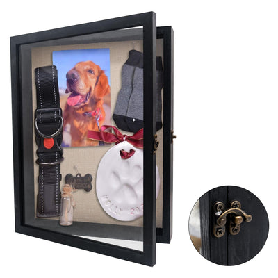Hodeframe Pet Memorial Shadow Box 11x14, Pet Memorial Dispaly Case Picture Frame Dogs and Cats with Glass Window and for Loss of Dog Cat Passed Away Remembrance Display Case