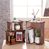 TIMRIS Set of 3 Rustic Wood Nesting Crates, Farmhouse Wooden Storage Container Boxes with Cutout Handles, Decorative Wooden Baskets for Display (Rustic Brown) TIMRIS