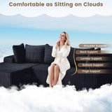 Boneless Couch, Upholstered Cloud Sectional Couch with L Shape Chaise, Fluffy Comfy Cloud Sofa with Deep Seat & Throw Pillows, Boneless Couches for Living Room, No Assembly Required, Black EROMMY